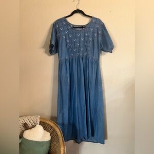 Vintage Jane Ashley Denim Midi Dress